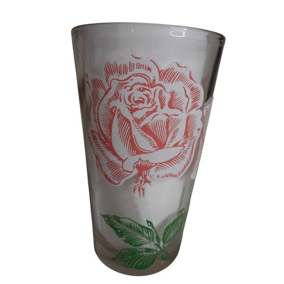 MCM Boscul Peanut Butter Drinking Juice Glass Tumbler White Rose Estate 5" #2 - Picture 3 of 6